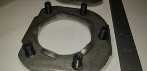 Two Brake Flanges 3" Round Tube - Actual size: 2-3/4" with Bolts 3/8"