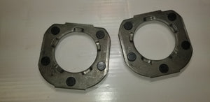 Two Brake Flanges 3" Round Tube - Actual size: 2-3/4" with Bolts 3/8"